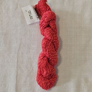 1 Hank Classic Elite Yarns Flash Chinese Red Aran Marled Cotton 1.8oz Discontinu